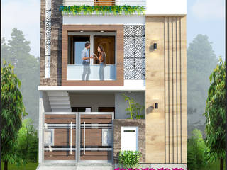 CONSTRUCTION OF HOUSE FOR MR CHANDRABHAN VERMA ALAMBAGH, COMPASS DESIGNS COMPASS DESIGNS บ้านขนาดเล็ก หิน