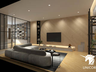 透天翻修3D透視圖, Unicorn Design Unicorn Design Living room