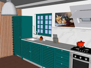 Remodelação de cozinha, Obr&Lar - Remodelação de Interiores Obr&Lar - Remodelação de Interiores Küçük Mutfak Orta Yoğunlukta Lifli Levha