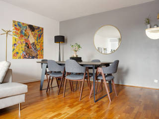 2BHK apartment in Mumbai outskirts, Rebel Designs Rebel Designs Moderne Esszimmer Mehrfarbig