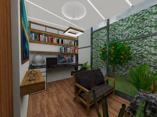 Diseño Interior de Estudio, Arquitectura Tiempo & Espacio / Arq. Leticia Leon Gutierrez Arquitectura Tiempo & Espacio / Arq. Leticia Leon Gutierrez مكتب عمل أو دراسة خشب Wood effect