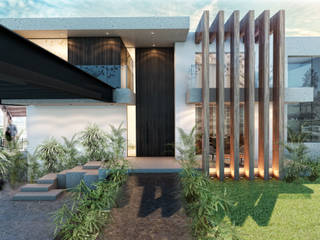 Intervención habitacional en fachada Rancho San Juan, G._ALARQ G._ALARQ Detached home سنگ مرمر