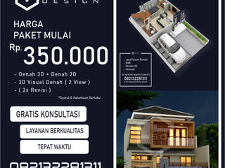 Jasa Arsitek Yogyakarta | Jasa Desain Rumah Yogyakarta | Jasa Desain Interior Yogyakarta | Kota jogja/Yogyakarta | Jasa kontraktor Yogyakarta, ARSITEK SOSIAL DESIGN ARSITEK SOSIAL DESIGN Cuartos pequeños Ladrillos