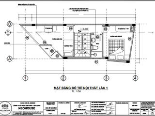 Thiết kế thi công nhà phố vát góc 3 tầng 1 tum hiện đại mặt tiền 4m, NEOHouse NEOHouse