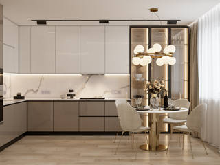 Luxury beige apartment, Azari Architects Azari Architects Kitchen
