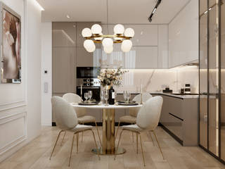 Luxury beige apartment, Azari Architects Azari Architects Kitchen