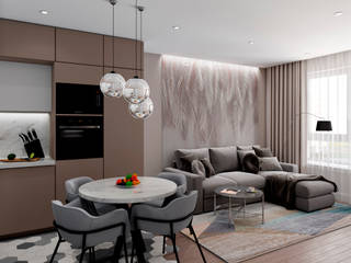 ЖК Столичные поляны , Anastasia Yakovleva design studio Anastasia Yakovleva design studio Living room Wood Wood effect