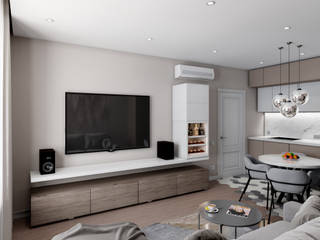 ЖК Столичные поляны , Anastasia Yakovleva design studio Anastasia Yakovleva design studio Modern living room Wood Brown