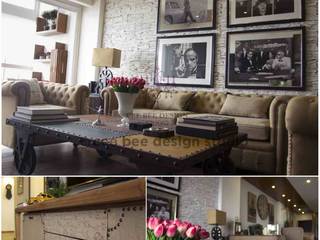 European Country Style Apartment Design in Kolkata, Cee Bee Design Studio Cee Bee Design Studio Living room