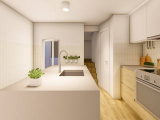 Apartamento Belém, CRIA - Arq. Joana Ribeiro Santos CRIA - Arq. Joana Ribeiro Santos Scandinavian style kitchen