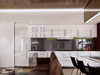 1200sf 3bedroom 2bath Condo unit interior design, TheeAe Architects TheeAe Architects Modern living room