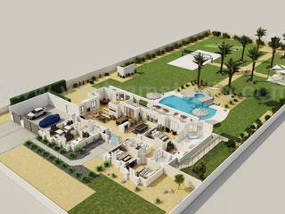 Luxurious 3D Virtual Floor Plan Design with landscape pool view by Architectural Rendering Companies, Bern - UK, Yantram Animation Studio Corporation Yantram Animation Studio Corporation Casas de campo