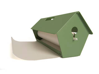 Bla-Tit Paperroller A2, Birdhouse with roll of paper, StudioVIX.nl StudioVIX.nl Commercial spaces Iron/Steel