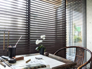 雲影徘徊的書香天地｜百葉簾, MSBT 幔室布緹 MSBT 幔室布緹 Study/office Solid Wood Brown