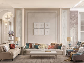 Дизайн интерьера квартиры в Ялте, Дизайн - студия Пейковых Дизайн - студия Пейковых Classic style living room