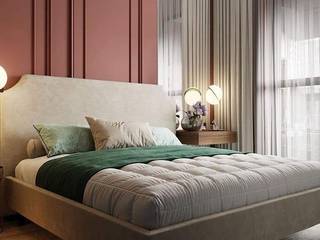 A Pink Themed Home Interior in Gurgaon, HC Designs HC Designs Klassieke slaapkamers Koper / Brons / Messing Bedden en hoofdeinden