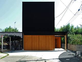 WoodBoxサロン（in荒尾）, 岩瀬隆広建築設計 岩瀬隆広建築設計 Wooden houses Metal Black