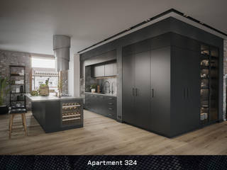 Apartment 324, Deev Design Deev Design Cuisine intégrée Pierre