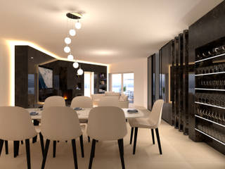 Soggiorno e sala pranzo stile moderno, Ceramiche Mangiacapra Ceramiche Mangiacapra Modern dining room