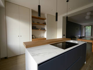 Cucina con isola, Accademia Srl Accademia Srl Dapur built in Kayu Wood effect