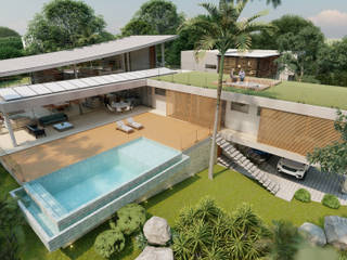 Residência minimalista, Sergio Righetto Arquitetura Ltda Sergio Righetto Arquitetura Ltda Infinity pool