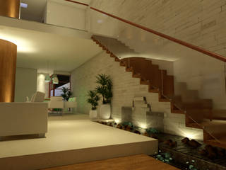 Casa Duarte, DCA Arquitectura y Construccion DCA Arquitectura y Construccion モダンスタイルの 玄関&廊下&階段