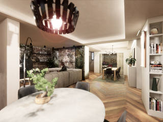 Restyling appartamento in stile "Country Industrial", Giancarlo Monteleone Giancarlo Monteleone Living room Marble Beige