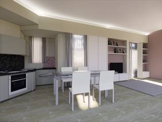 UN'APPARTAMENTO NEI TONI DEL ROSA E DEL GRIGIO, ROBERTA DANISI architetto ROBERTA DANISI architetto Modern living room White