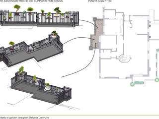 Terrazza con bonsai, Stefania Lorenzini garden designer Stefania Lorenzini garden designer Patios Iron/Steel