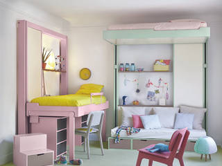 Habitación de niños con soluciones de camas elevables al techo de Espace Loggia, Tu Lecho al Techo SL Tu Lecho al Techo SL Dormitorios infantiles de estilo moderno