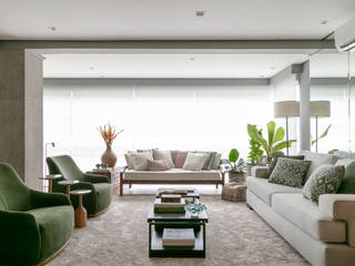 Apartamento - Clean e sofisticado, DCC by Next arquitetura DCC by Next arquitetura Phòng khách Grey