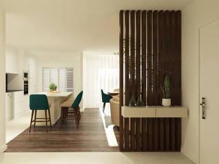 GF House Apt., Ana Rocha Ana Rocha Modern corridor, hallway & stairs