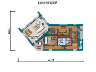 Проект коттеджа Планнерс 117-234-1М, Планнерс Планнерс Minimalist bathroom