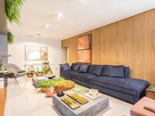 Living aconchegante e multifuncional , DCC by Next arquitetura DCC by Next arquitetura Modern living room Wood Wood effect