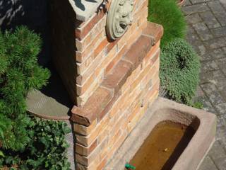 Ökologischer Brunnen aus antiken Ziegeln, Antik-Stein Antik-Stein Jardines de estilo rústico