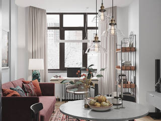 Воображение с этническими мотивами., Студия NATALYA SOLNTSEVA Interiors Design Студия NATALYA SOLNTSEVA Interiors Design Salas de estar ecléticas Vidro