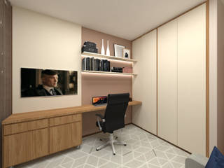 Projeto apto 301 - Home office, LORENA LIMA DESIGN LORENA LIMA DESIGN Studio minimalista