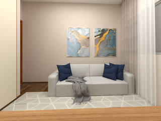 Projeto apto 301 - Home office, LORENA LIMA DESIGN LORENA LIMA DESIGN Studio minimalista
