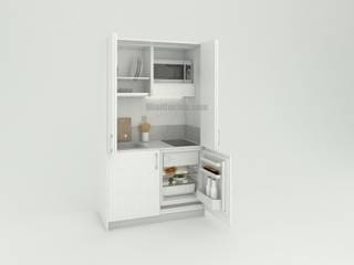Mini cucina a scomparsa da cm. 124: la piccola cucina armadio monoblocco, MiniCucine.com MiniCucine.com Minimalist kitchen