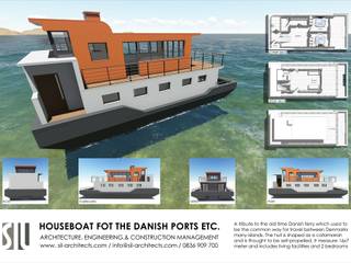 HouseBoat, SIL Architects SIL Architects Kapal Pesiar & Jet Gaya Skandinavia Beton Orange