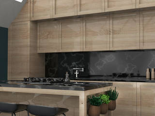 Création d'une cuisine ambiance chalet - la Clusaz, émoi design émoi design Built-in kitchens