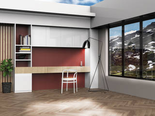 création d'un bureau sur-mesure - chemin des rioutes, émoi design émoi design Scandinavian style study/office