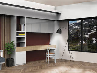 création d'un bureau sur-mesure - chemin des rioutes, émoi design émoi design Scandinavian style study/office