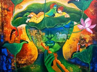 Buy “Devotion of krishna 5” Contemporary Painting Online, Indian Art Ideas Indian Art Ideas ArtworkPictures & paintings