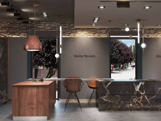 Дизайн интерьера салона кухонь Diulia Novars, Дизайн - студия Пейковых Дизайн - студия Пейковых 상업공간