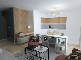 Avant / Après: un appart T2 transformé en T3, EMMA WILLINGER EMMA WILLINGER Modern kitchen