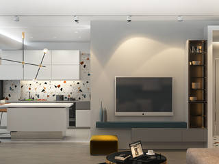 Интерьер квартиры в Севастополе для молодой семьи, Дизайн - студия Пейковых Дизайн - студия Пейковых Classic style living room