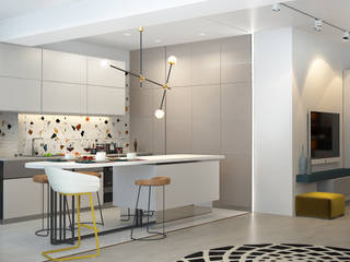 Интерьер квартиры в Севастополе для молодой семьи, Дизайн - студия Пейковых Дизайн - студия Пейковых Classic style kitchen