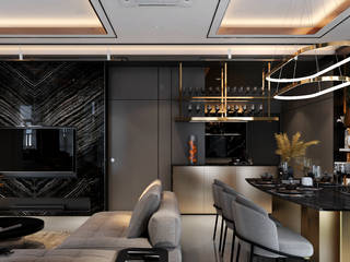 RAM INTERIOR DESIGN , ramรับออกแบบตกแต่งภายใน ramรับออกแบบตกแต่งภายใน Moderne Esszimmer Stein