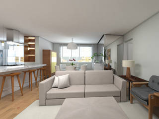 Apartamento clean e compacto, DCC by Next arquitetura DCC by Next arquitetura Salon moderne